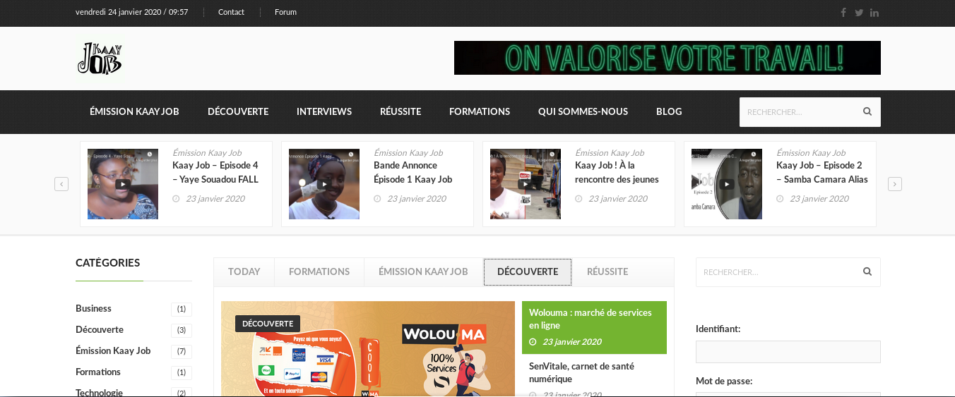 KAAY JOB Sénégal : Émission Web-TV
